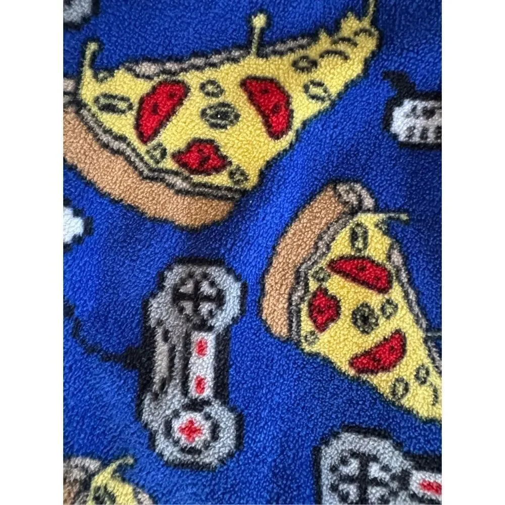 The Children’s place M 7/8 one piece pajama pizza video game hoodie fleece sleep